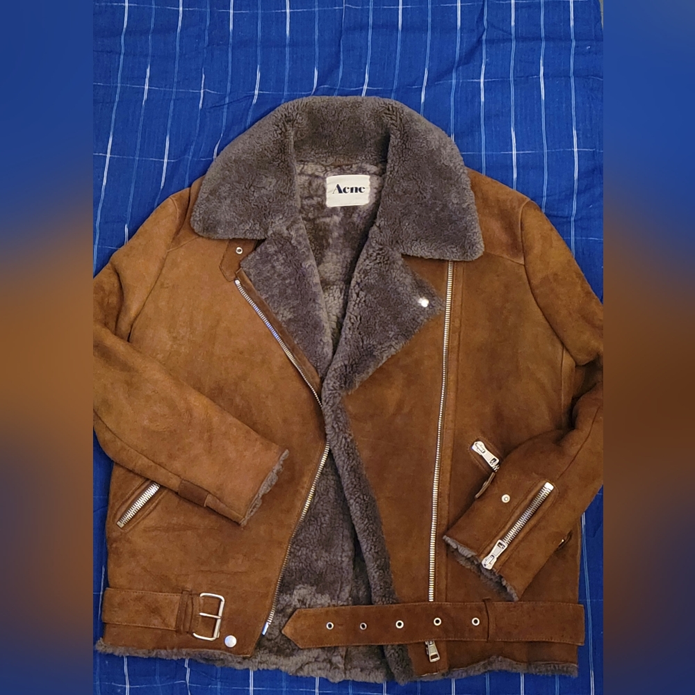 Acne studios velocite shearling jacket